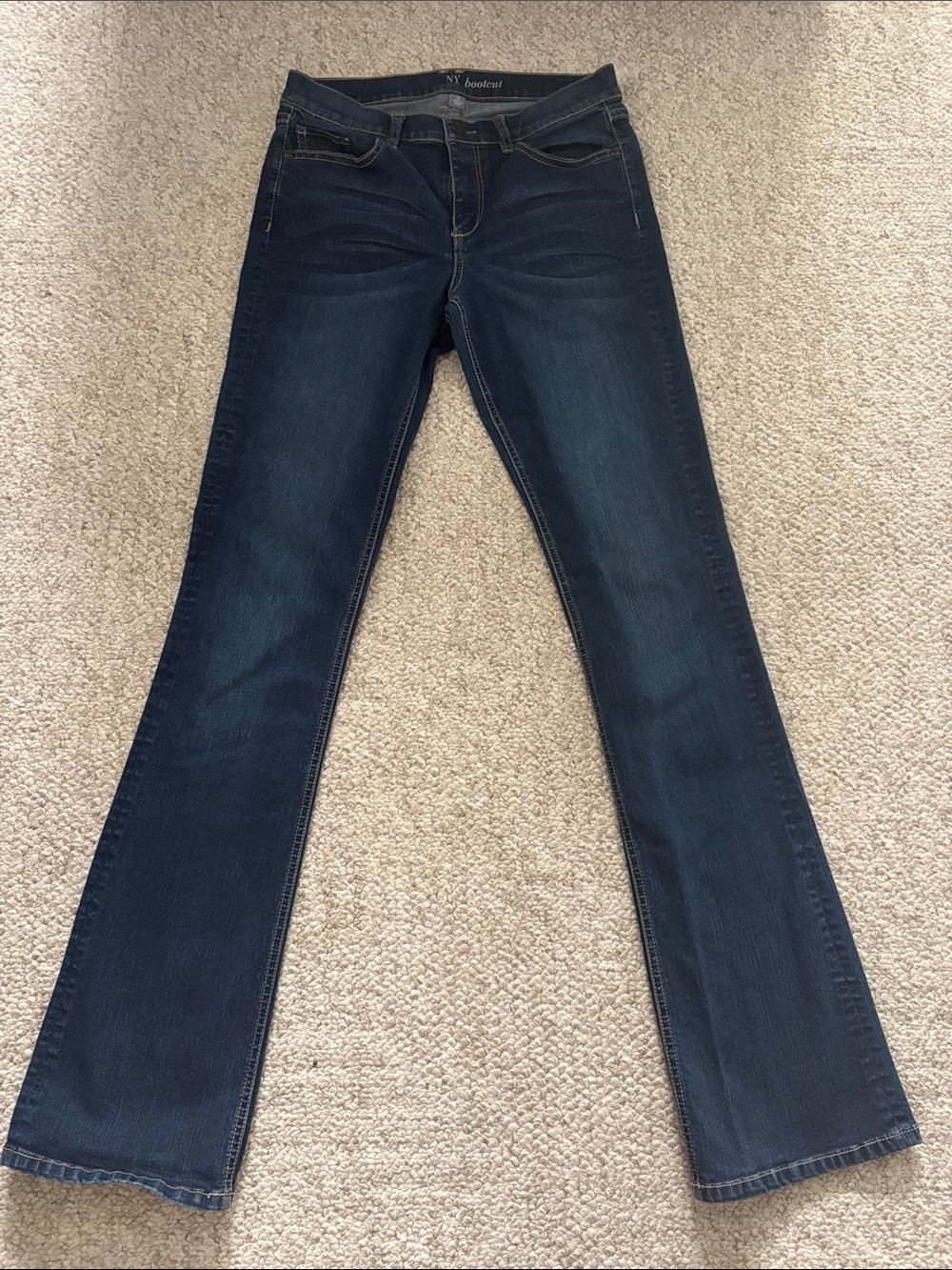 New York & Company Dark Blue Bootcut Jeans Size: 8 Tall